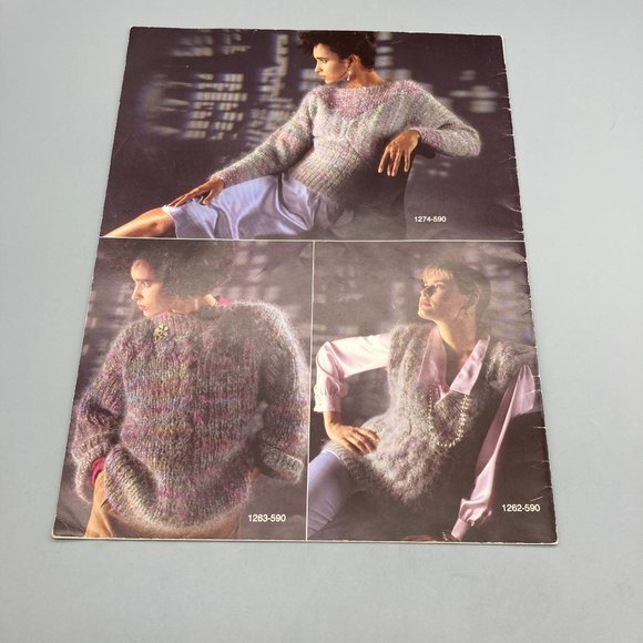 Vintage Bernat Handicrafter Pattern Magazine, Book 590, Knit and Crochet 1986 - Picture 2 of 2